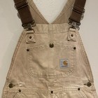 Vintage Carhartt Yyr27 Brn Double Knee Zip Red Overalls Youth Size Large 28x24