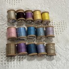 Vintage Wooden Thread Spools Clark   s J p Coats Sewing Decor 15 Spools