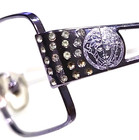 Versace 1117-b 1029 Purple Metal Rectangle Eyeglasses 51-17 135 Medusa Crystals