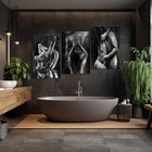3pcs Black And White Canvas Wall Art Abstract Sexy Couple Poster Canvas Painting
