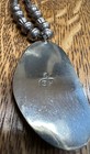Vtg Navajo  Silver  Beads  Necklace Large Turquoise Pendant 25  Long  Signed 3h