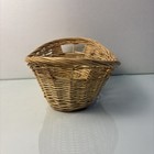 Oval Wicker Basket Natural Handwoven Rustic Farmhouse Storage Decor