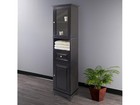 Winsome Wood Alps Tall Cabinet With Glass Door And Drawer Black Large 