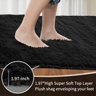 Large Size Shaggy Fluffy Area Rugs Carpets For Living Room Bedroom Black