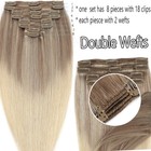 Double Wefted Real Thick Clip In Remy Human Hair Extensions Ombre Full Head