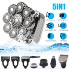 9d 5in1 Rotary Electric Shaver Cordless Hair Trimmer Bald Head Razor Men Wet Dry
