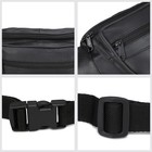New Black Leather Waist Fanny Pack Belt Bag Pouch Travel Hip Purse Men Women 005