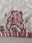 Pink Care Bear White Baby Blanket 29 X 39 Satin-type Border 2009