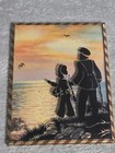 Vintage Nautical Silhouette Glass Wall Plaques Set Of 5 Small Scenic Multicolor