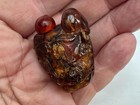 Very Fine Hand Carved Chinese Amber 19th Century Snuff Bottle Of Quality 