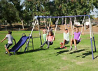 Kids Outdoor Metal Swing Slide Glider Trapeze Set Childrens Backyard Playground