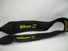 Nikon Z Camera Neck Strap  Black   1 5  Wide  yellow Logo On Black 