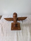 Vintage Signed Hand Carved Wood Thunderbird Totem Pole Kachina Statue Decor 