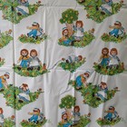 Vtg Thin Upholstery Vinyl Piece Raggedy Ann   Andy 1973 Retro 105  X 54  Clean 