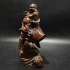 Chinese Antique Boxwood Hand Carved Nice Buddha Statue Home Decor Sculpture Art