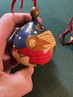 2 Vintage Wooden Handpainted Painted Christmas Ornaments