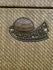 Vintage Stratosphere Brown tan Train Case Luggage   Cosmetic W  Mirror