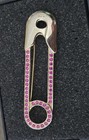 Rare Vintage Signed Givenchy 2 75 apx Safety Pin Brooch Gold Tone Pink Rhineston