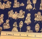  1 2 Yard X 45  Navy Cotton Fabric Victorian Doll Tea Party Print