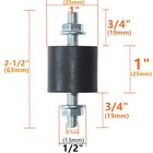 4pcs 25 X 25mm Rubber Mounts Vibration Isolator 25 X 25 Mm  Black
