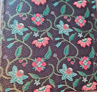 Vintage Gift Wrap Wrapping Paper Black Floral  1 Sheet Junk Journal Scrapbooking