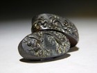 Kyo-kinko School Black Shakudo Dragon  Fuchi kashira Edo Original Tsuba Antique