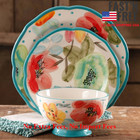  hot Sale  The Pioneer Woman Vintage Bloom 12-piece Dinnerware Set  Turquoise