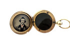 Antique Victorian Heavy Pocket Watch Style Locket Tintype    Clothing mourning