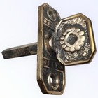 Antique Cast Brass Thumb Turn Eastlake Door  Knob Hardware