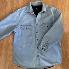 Vintage John Deere Denim Fleece Lined Flap Pocket Butten Frt Large Outdoors