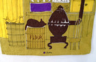 Vintage Vera General Store Olive Green Linen Kitchen Tea Towel 15x28 