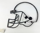 Hobby Lobby Football Helmet Shaped Black Distressed Metal Wall Art Decor 10 x11 