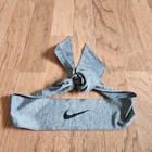 Nike Dri-fit Head Tie Heathered Gray Athletic Sweatband Swoosh Logo Adjustable
