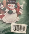 New Bucilla Santa Snowmen Fence 8 Felt Sequin Jeweled Ornament Kit Christmas Nip