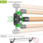 Adjustable Wall-mount Ballet Barre - Solid Wood Dance Training Bar