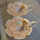 Vintage Lefton China Pink Sugar Porcelain S 2 Candle Holders   Ashtray Kw90603