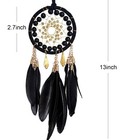 Black Dream Catcher For Cars Rear View Mirror Hanging Decor Handmade Feather    