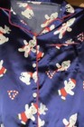 Women   s Satin Blue Short Pajamas Set With Winter Bears And Hearts L