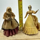 Rare Antique 1800s   Miniature Penny Peg Dollhouse Dolls Pair Of 2 Stunning   