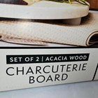 New Member s Mark Charcuterie Boards Acacia Wood Kitchen Gift Party Set Of 2