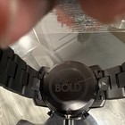 Movado Bold Men   s Quartz Chronograph 44mm Black orange Dial Ss Bracelet Box