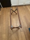 Vtg Wood Slat Roll Top Folding Mcm Bench Table Pangean Collection 40  Strong