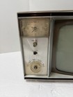 Vintage General Electric 10   Portable Television Clock Radio Set Wood Grain Crt