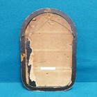 Antique Curved Wood Framed Photo W  Bubble Glass 12   X 18   