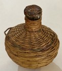 Vintage Wicker And Raffia  Covered Miniature Demi John Bottle