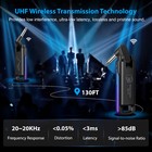 Lekato Ws-70 Uhf Wireless Guitar System 70 Channels Transmitter Receiver Bass