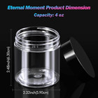50 Pack 4 Oz Plastic Jars Round Clear Cosmetic Container With Black Lids