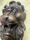 Vintage Wooden Carved Lion Head
