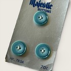 Vintage Majestic Buttons Teal Blue Sewing Buttons 3pc Hk783a