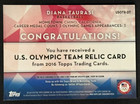 2016 Topps Us Olympic Team Usa Diana Taurasi Game Used Jersey Gold  usotrdt  25